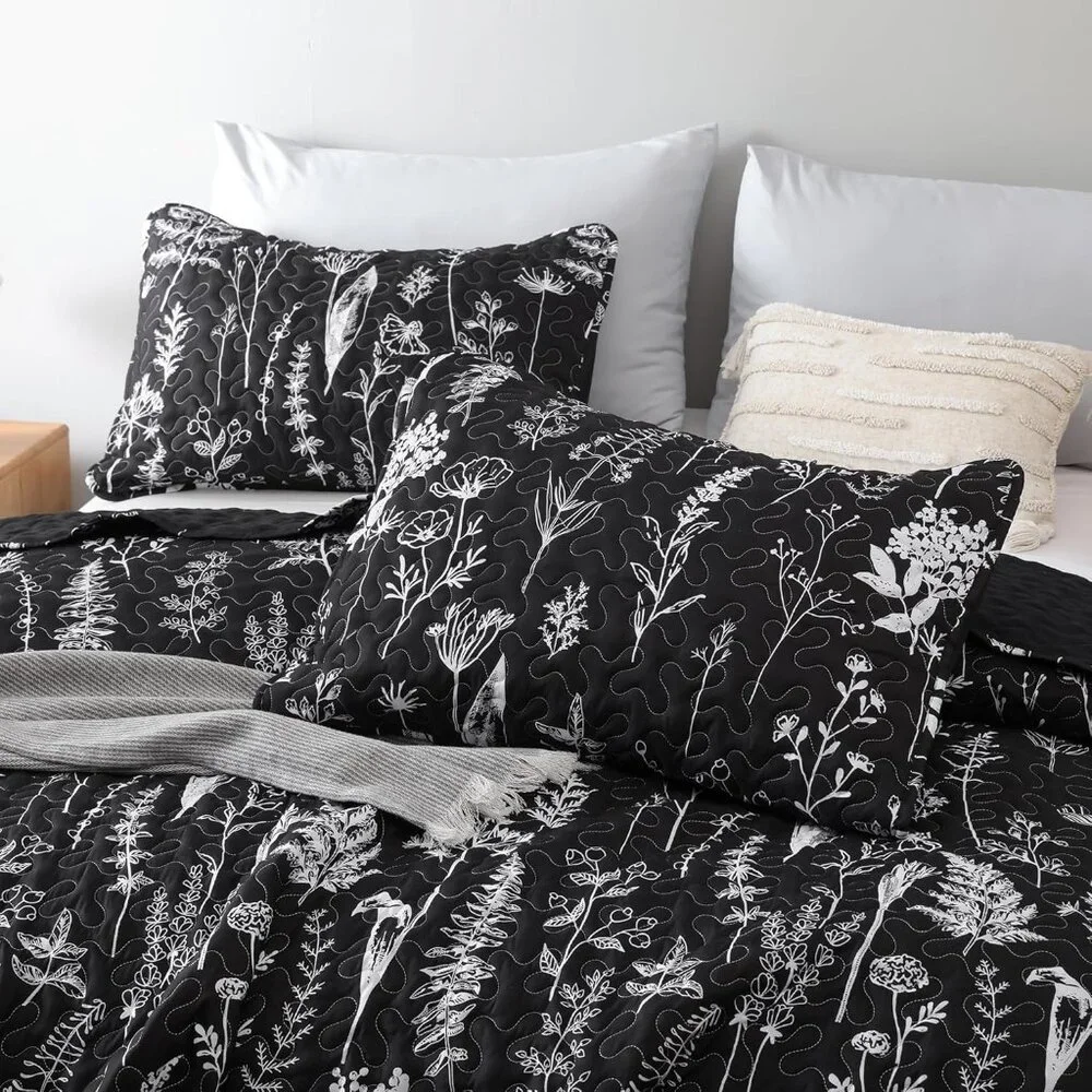 New Quilts Queen Size Bed Spread Botanical 3 Pieces Quilts Queen Size Sets